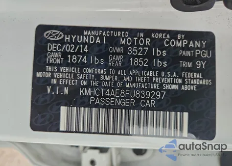 2015 Hyundai Accent Gls from USA, damaged, VIN KMHCT4AE8FU839297